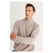 ALTINYILDIZ CLASSICS Men's Mink Standard Fit Normal Cut Half Turtleneck Cotton Knitwear Sweater.
