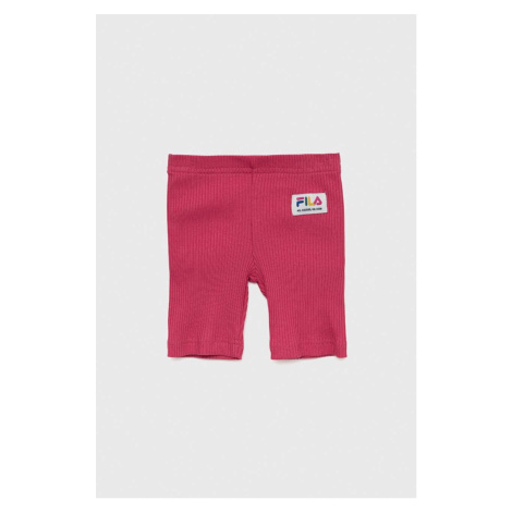 Detské krátke nohavice Fila ružová farba, s nášivkou