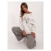 Light grey melange hoodless sweatshirt with cuffs