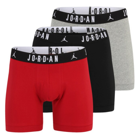 Jordan Boxerky 'FLIGHT Cotton Core Boxer Briefs'  sivá melírovaná / červená / čierna / biela