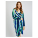 Orsay Green-Blue Ladies Striped Dress - Women