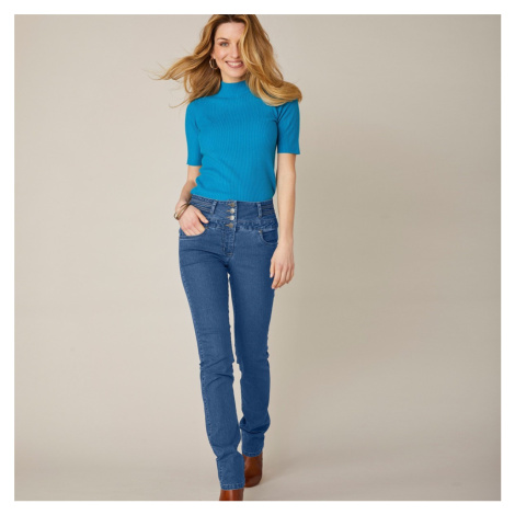 Blancheporte Rovné džínsy s vysokým pásom, 2 dĺžky na výber denim