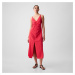 Šaty GAP Strappy Back Maxi Slip Dress Slipper Red