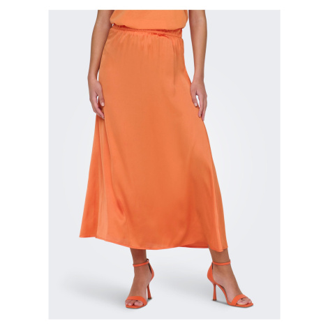 Orange Ladies Satin Maxi Skirt JDY Fifi - Ladies