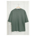 Trendyol Basic Mint Oversize/Wide Cut Textured Waffle Short Sleeve T-Shirt