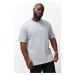 Trendyol Plus Size Grey Oversize/Wide Cut 100% Labeled T-Shirt