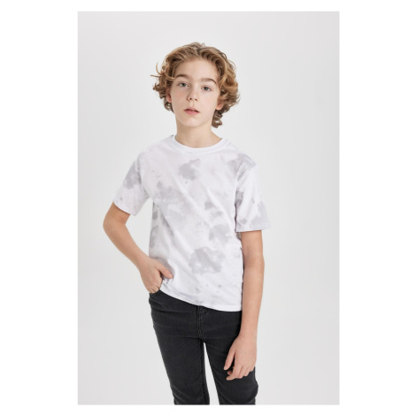 DEFACTO Boy's Crew Neck Printed Patterned Short Sleeve T-Shirt