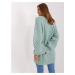 Mint knitted dress with wide sleeves