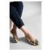 Dámske baleríny Marjin Women's Daily Ballet Flats s okrúhlym nosom Adusa Gold Snake