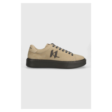 Semišové tenisky Karl Lagerfeld MAXI KUP béžová farba, KL52217