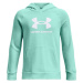 Under Armour RIVAL FLEECE BL HOODIE Chlapčenská mikina, svetlomodrá, veľkosť