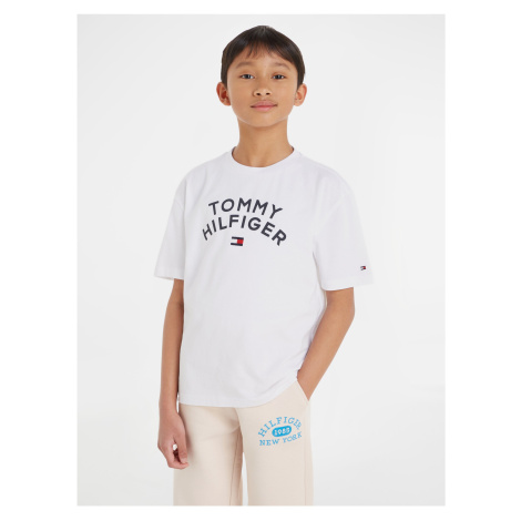 Biele chlapčenské tričko Tommy Hilfiger