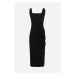 Šaty Karl Lagerfeld Gathered Stretch Dress Black