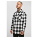 Long oversized plaid shirt black/white