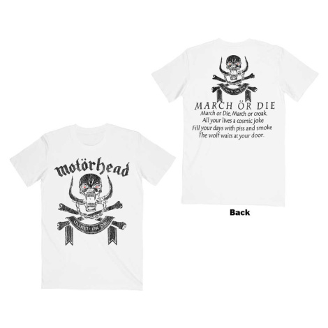 Motörhead tričko March or Die Biela
