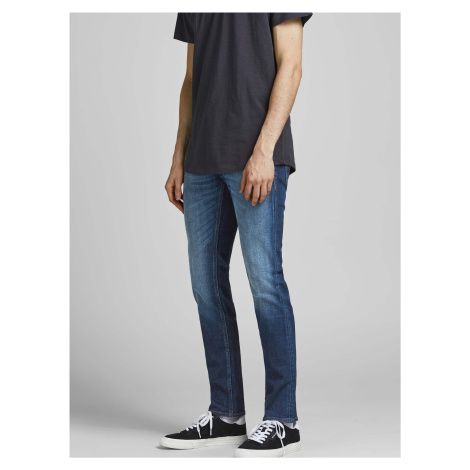 Tmavomodré slim fit rifle Jack & Jones Glenn