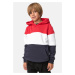 Boys' 3-Tone Hoody fire red/white/navy