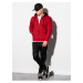 Červená pánska mikina na zips s kapucňou Ombre Clothing B1076