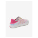 Ružovo-biele dievčenské vzorované topánky Skechers