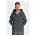 MIKINA GANT WAFFLE TEXTURE ZIP HOODIE ANTRACIT MELANGE