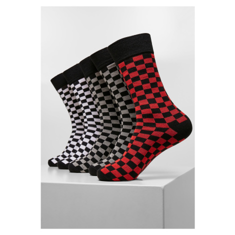 Check Socks 5-Pack blk/h.grey/wht Urban Classics