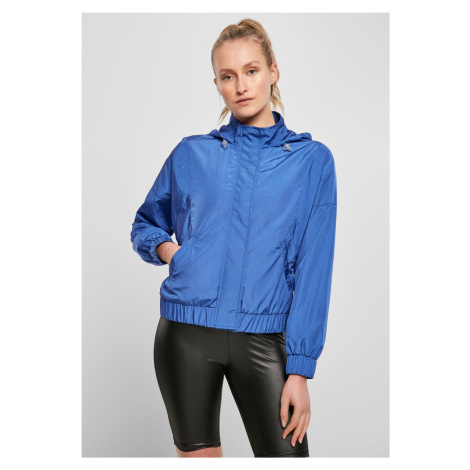 Women's Oversized Shiny Nylon Jacket Sports Blue Color