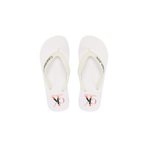 Calvin Klein Jeans Žabky Beach Sandal Logo YM0YM00656 Biela