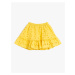 Koton Midi Skirt with Embroidered Scallops. Elastic Waist, Ruffled Cotton.