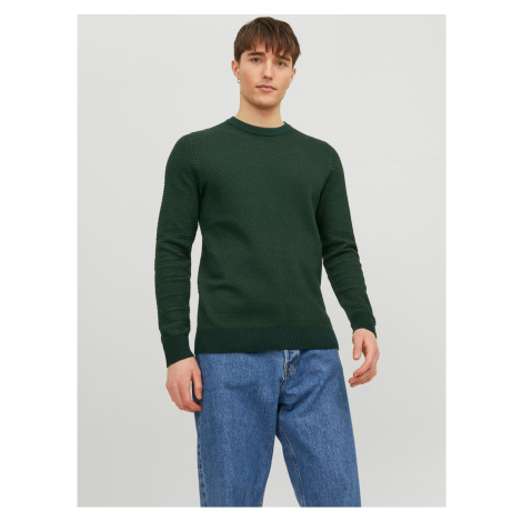 Dark Green Men's Patterned Sweater Jack & Jones Atlas - Men