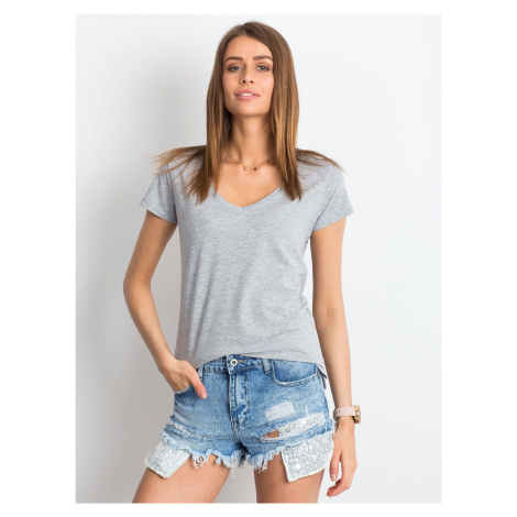 Square T-shirt in gray melange color