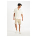 DEFACTO Regular Fit Open Collar Short Sleeve Shirt