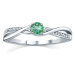 Strieborný prsteň s pravým Smaragdom a Brilliance Zirconia