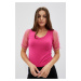 Blouse with decorative sleeves - pink