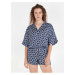 Tmavomodré dámske vzorované pyžamo Tommy Hilfiger Underwear
