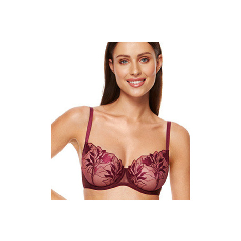 Gorteks Coco embroidered soft bra dark red