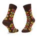 Zooksy Súprava 2 párov vysokých dámskych ponožiek Mixtury Donuts Hnedá