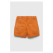 Detské rifľové krátke nohavice United Colors of Benetton oranžová farba