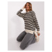 Cream Black Women's Oversize Knitted Sweater