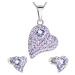 Sada šperkov s krištálmi Swarovski náušnice,retiazka a prívesok fialové srdce 39170.3