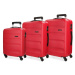 Sada ABS cestovných kufrov ROLL ROAD FLEX Red / Červené, 55-65-75cm, 5849464