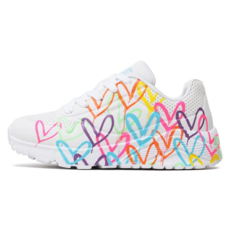 Skechers Sneakersy Uno Lite Spread The Love 314064L/WML Biela