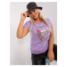 Light purple blouse plus size with short sleeves