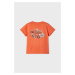 Detské bavlnené tričko Mayoral oranžová farba, s potlačou