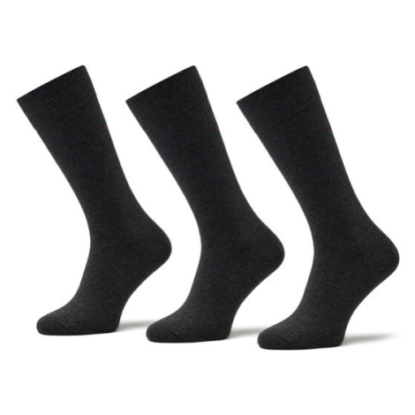 Hugo Súprava 3 párov vysokých ponožiek unisex 3P Rs Uni Colors Cc 50473183 Sivá Hugo Boss
