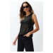 Trendyol Black Transparent Detailed Thin Knitwear Blouse