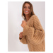 Camel knitted minidress with cables