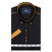Čierna pánska elegantná košeľa s krátkymi rukávmi BOLF 6513