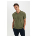 DEFACTO New Regular Fit Zipper Short Sleeve Polo Basic T-Shirt