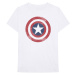 Marvel tričko Captain America Distressed Shield Biela