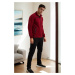 51357 Dewberry Plus Size Mens Tracksuit Set-BORDEAUX